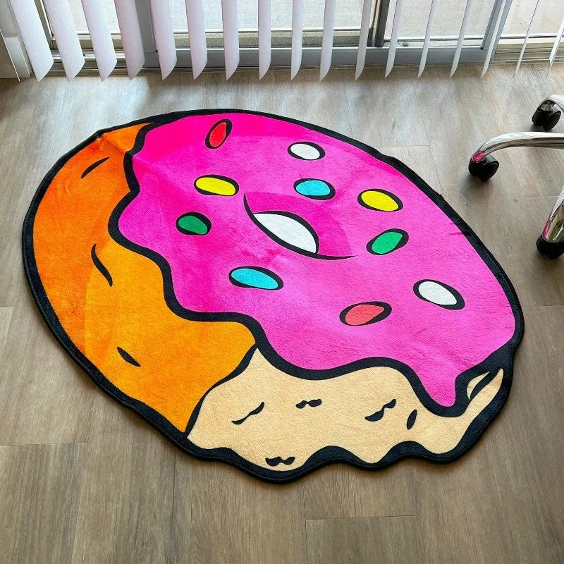 Pink Donut Shaped Floor Rug Decor