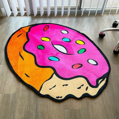 Pink Donut Shaped Floor Rug Decor