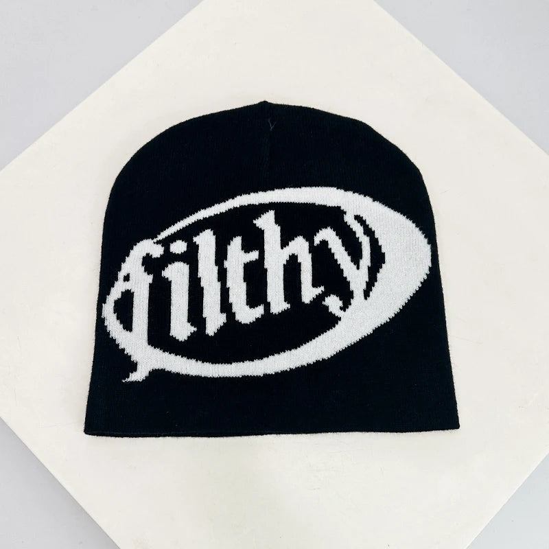 Autumn and Winter New Unisex European Style Letter Knitted Hats Warm Hip Hop Versatile Street Beanies Outdoor Fashion Skate Rap