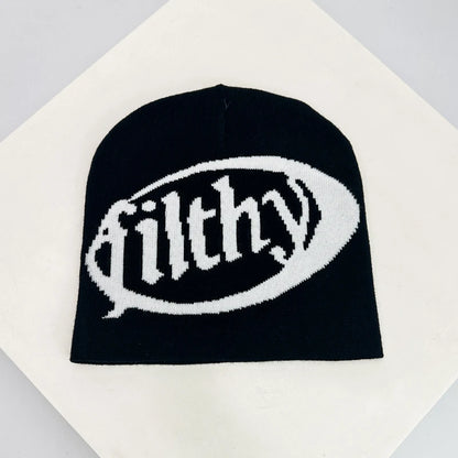 Autumn and Winter New Unisex European Style Letter Knitted Hats Warm Hip Hop Versatile Street Beanies Outdoor Fashion Skate Rap