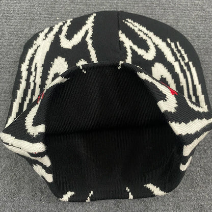 Casual Hip-Hop Street Style Striped Jacquard Pullover Hat Trendy Warm Stylish Cool Design