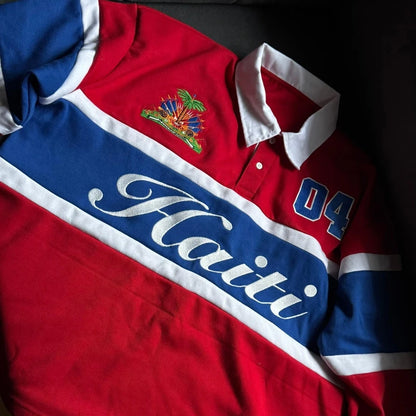 Mens Polo Vintage Shirt Long Sleeve Block Red Blue White Harajuku Unisex Casual Loose Fit Streetwear Preppy Sports Fashion Y2k