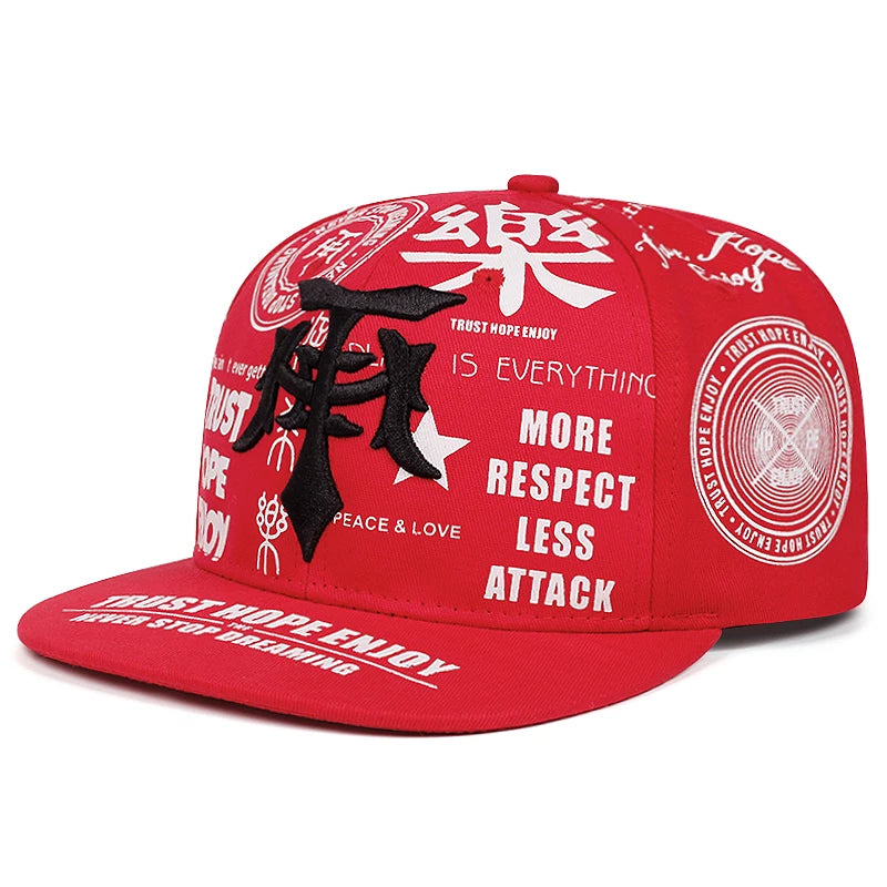 Streetwear Graffiti Print Snapback Baseball Cap