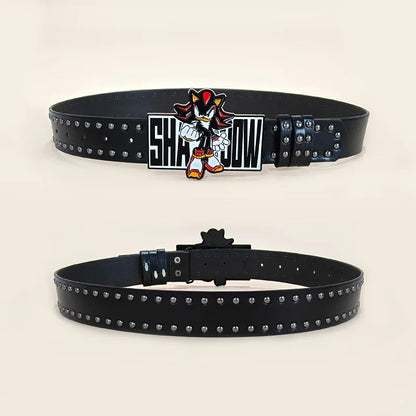 Exaggerated INS Harajuku Y2K Thousand Nights Black Speed Boy Belt Cropped Studded Decoration Belt Street Style For Men Women Chi