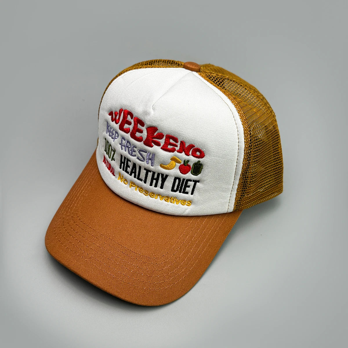 American Hip-hop Letter Embroidery Baseball Hats New Unisex Sunshade Color Block Breathable Street Versatile Mesh Trucker Caps