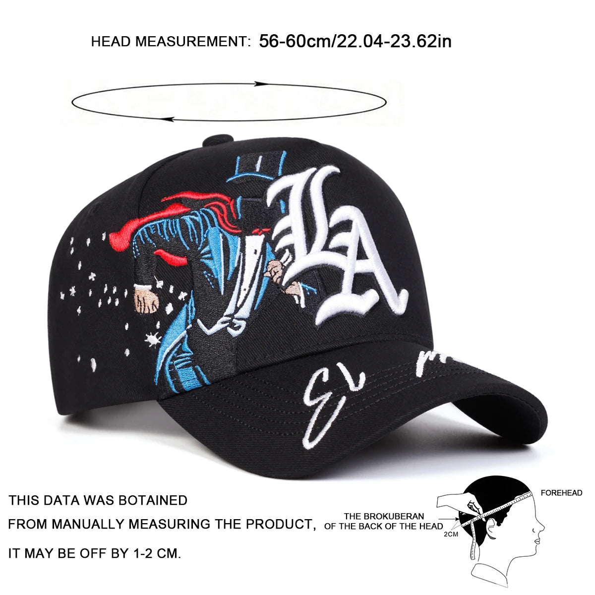 Unisex LA Magician Graphic Embroidered Baseball Cap