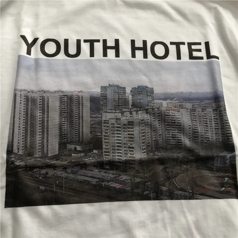 Gosha Building Long Sleeve Youth Hotel Russian  032c HD Digital Print Loose Tide Brand