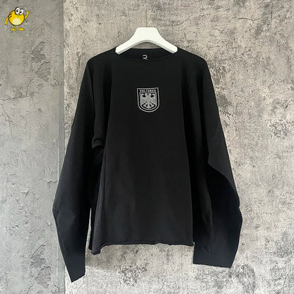 Black Apricot Vultures Long Sleeve T-shirt Men Woman 1:1 YZY High Street Loose Tee Top Vintage Graphic Print