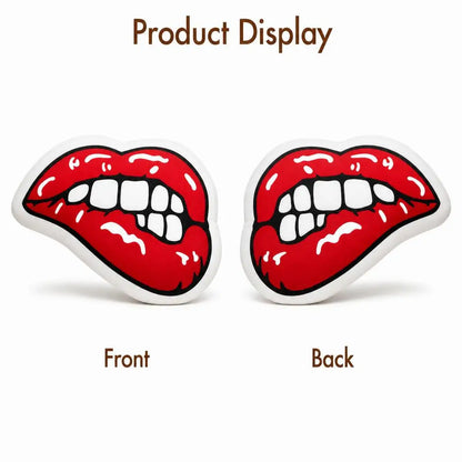 Red Lips Shaped Throw Pillow