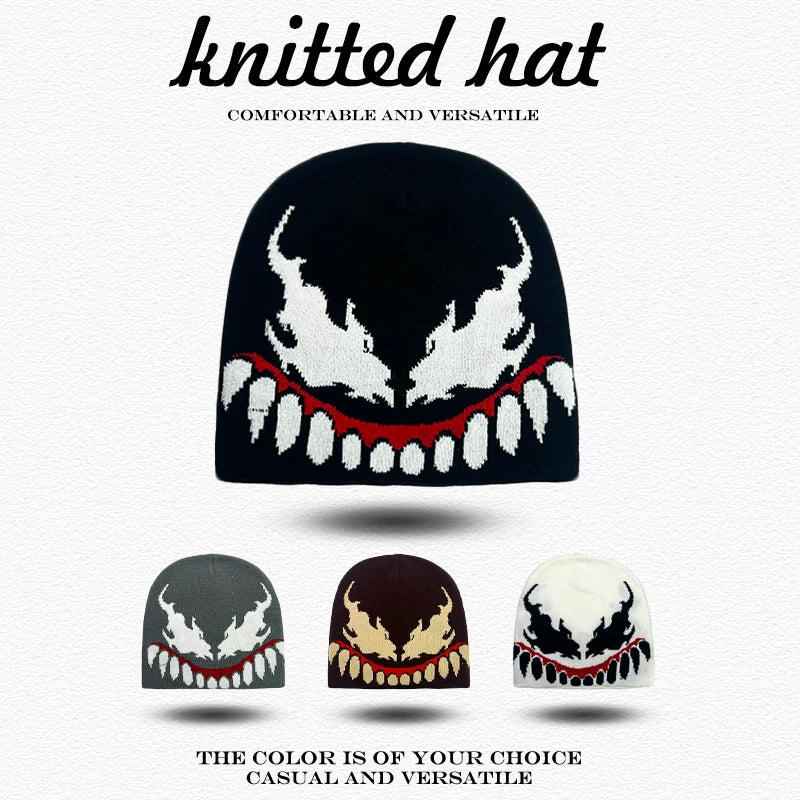 Venom Graphic Knit Beanie Hat