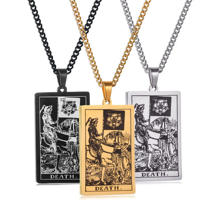Stainless Steal Tarot Card Chain Necklace