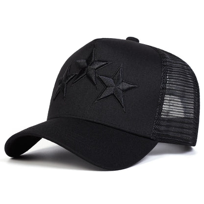 Unisex Pentagram Embroidery Baseball Net Caps Spring and Summer Outdoor Adjustable Casual Hats Sunscreen Hat Sports Cap