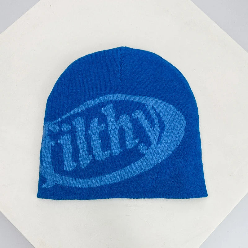 Autumn and Winter New Unisex European Style Letter Knitted Hats Warm Hip Hop Versatile Street Beanies Outdoor Fashion Skate Rap