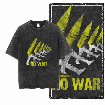 Black Vintage No War Unisex Cotton T-Shirt