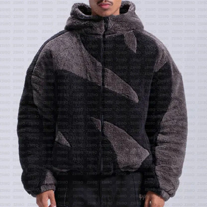 Polar Fleece Zip Up Hooded Jacket Coat
