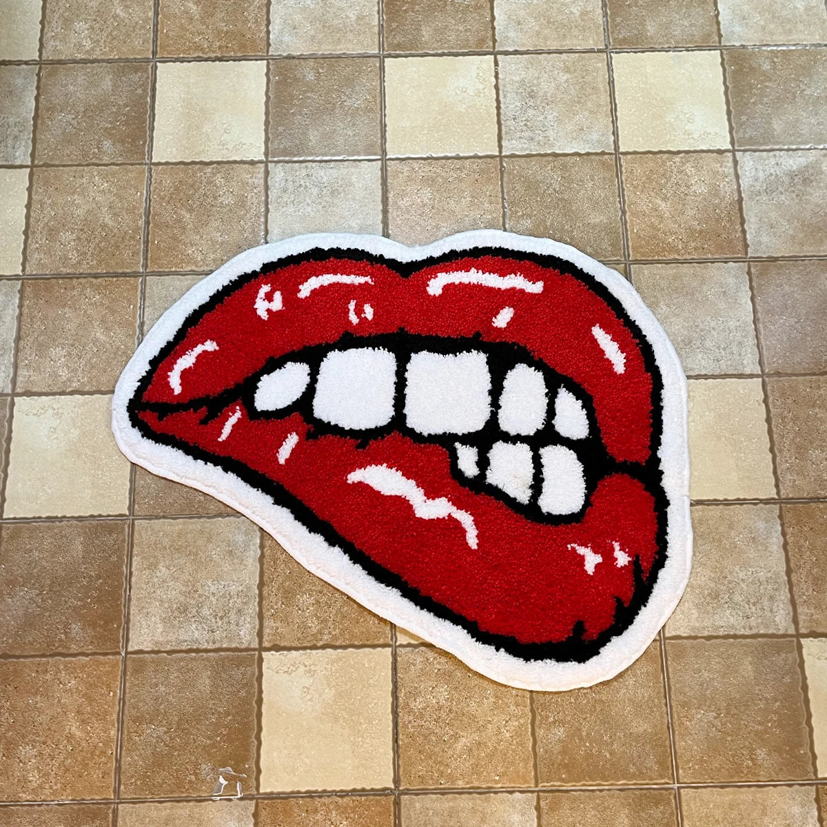 Red Lips Novelty Aesthetic Floor Rug