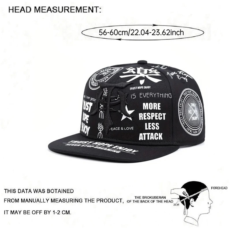 Streetwear Graffiti Print Snapback Baseball Cap