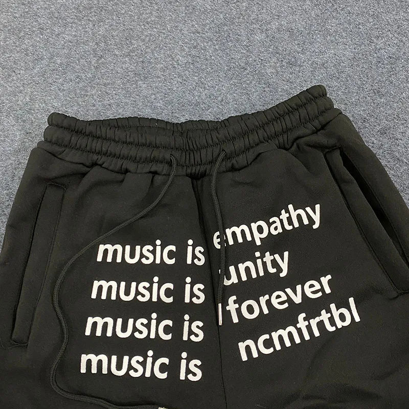 2000s American Vintage Creative Personalized Letters Printed Pants Hip Hop Street Casual Sports Pants Loose Elastic Jogging Pant