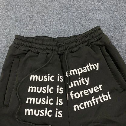 2000s American Vintage Creative Personalized Letters Printed Pants Hip Hop Street Casual Sports Pants Loose Elastic Jogging Pant
