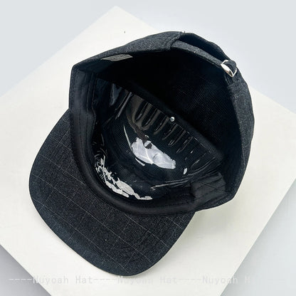 New Men Women Flat Top Letter Embroidery Baseball Hats Sunshade Korean Versatile Personal Peaked Caps Camouflage Fashion Niche