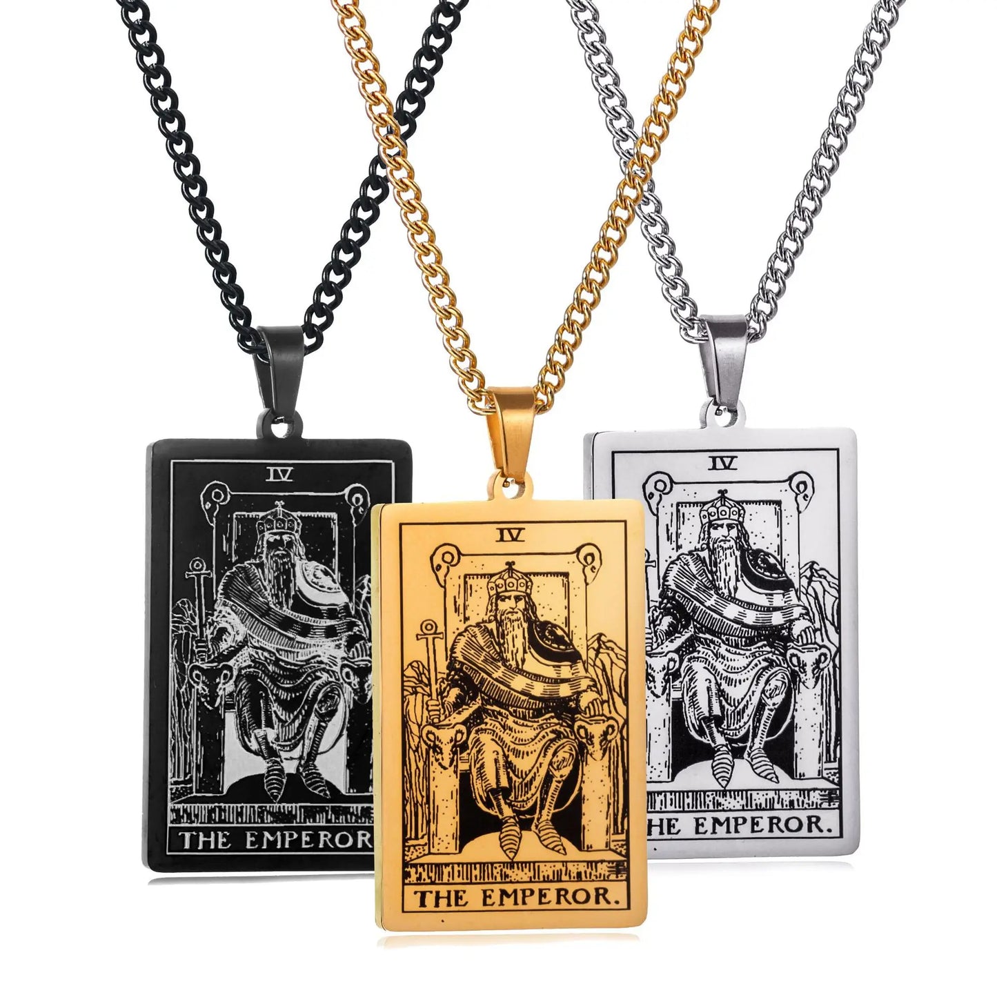 Stainless Steal Tarot Card Chain Necklace