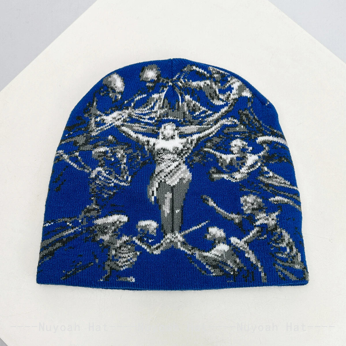 Dark Style Jacquard Angel Skull Knitted Hats Warm Hip-hop Fashion New Men Women Color Block Personal Street Beanies Versatile