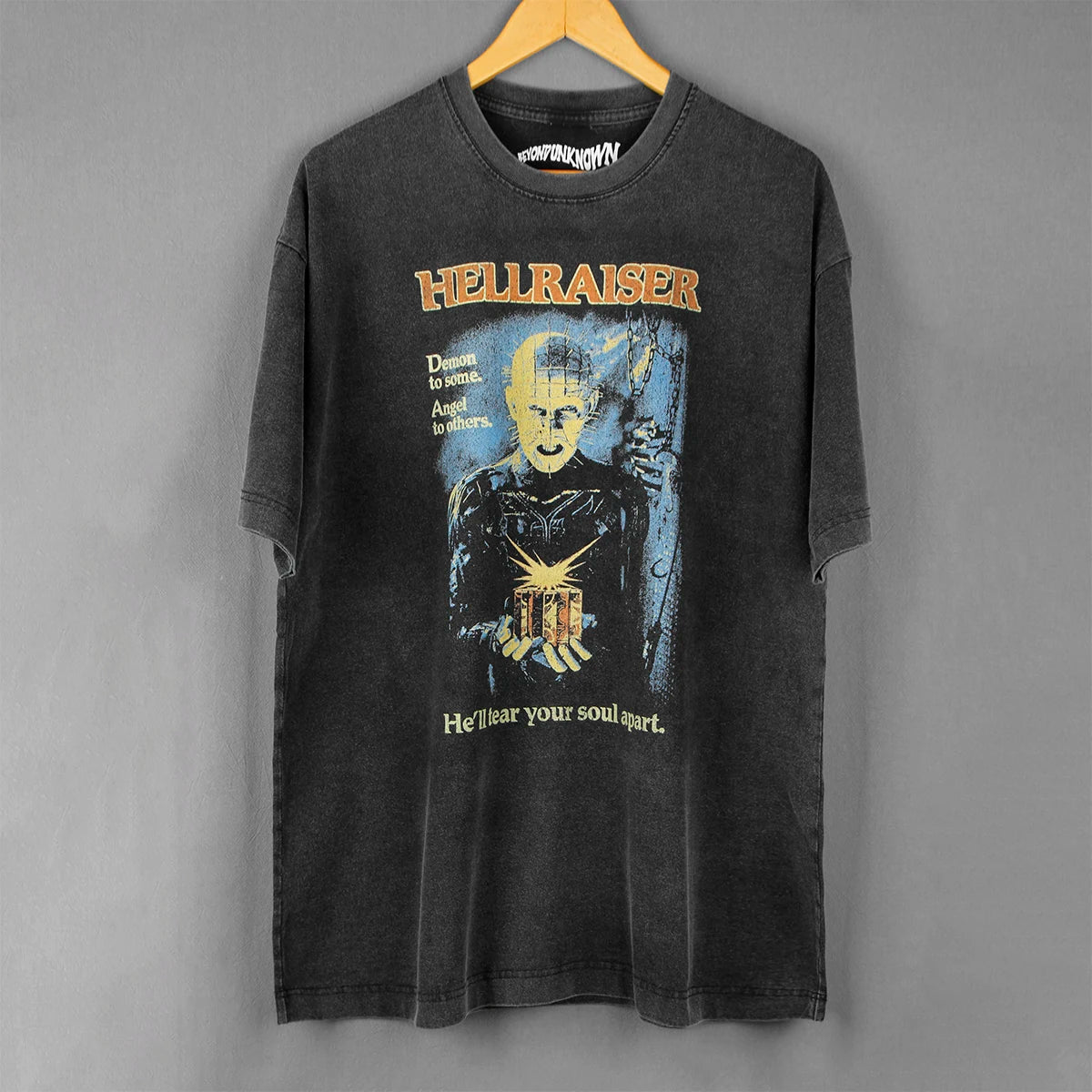 Hellraiser T-Shirt 80S Horror Movie Pinhead Freddy Jason Michael Myers Men's Clothing Short Sleeves Printed Loose  Cotton Shirt