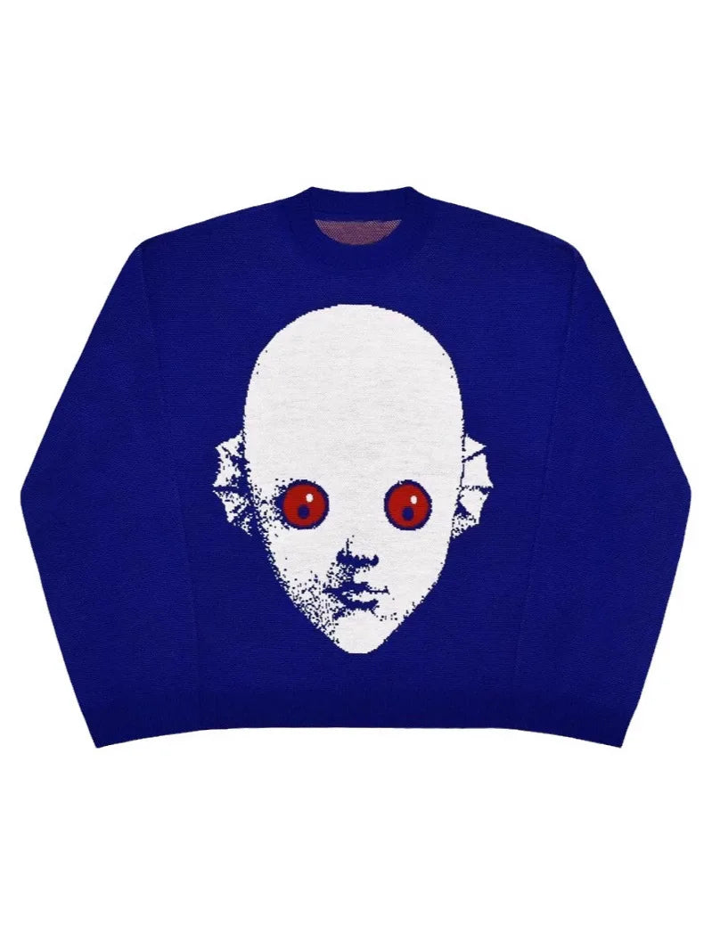 Y2K Sweater Winter Graphic Streetwear Women's  Vintage Pullover Jumper High Knitwear Oversized Gothic Long Sleeve Tops Clothing