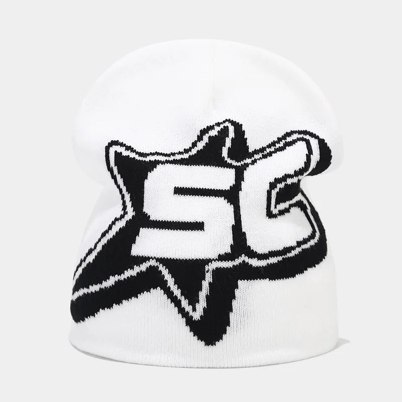 Fashion Letter Y2K Skiing Hat Warm Beanies for Women Men Hip Hop Knitted Cap Bonet Accessories Autumn Winter Outdoor Cycling Cap