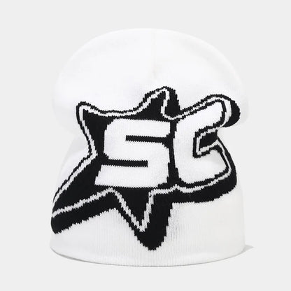 Fashion Letter Y2K Skiing Hat Warm Beanies for Women Men Hip Hop Knitted Cap Bonet Accessories Autumn Winter Outdoor Cycling Cap