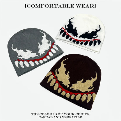 Venom Graphic Knit Beanie Hat