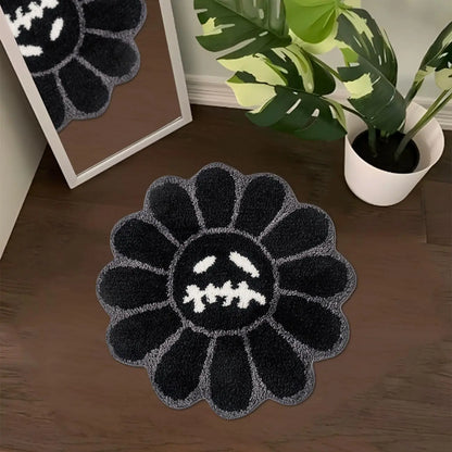 Gothic Sunflower Stitch Mouth Floor Rug