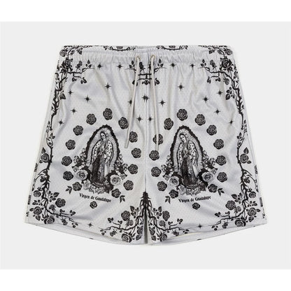 Our Lady Of Guadalupe Pattern Print Beach Shorts Men Women Summer Street Casual Breathable Rose Design Flowers Board Short New