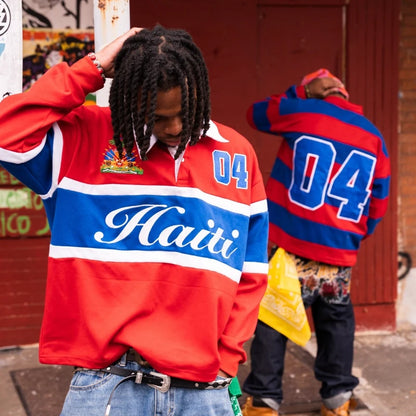 Mens Polo Vintage Shirt Long Sleeve Block Red Blue White Harajuku Unisex Casual Loose Fit Streetwear Preppy Sports Fashion Y2k