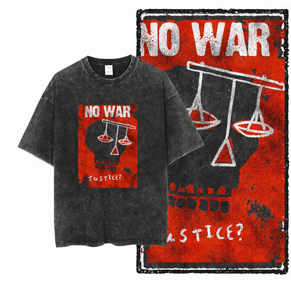 Black Vintage No War Unisex Cotton T-Shirt