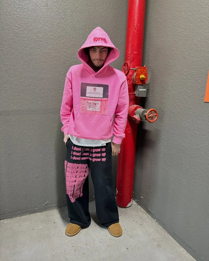 Harajuku Trendy Sportswear Pink 3DS Hoodies Women Mens Streetwear Tape Mark Hot Sell Sweatshirts Zip Up Hoodie Y2k Tops