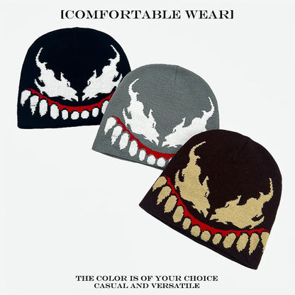 Venom Graphic Knit Beanie Hat