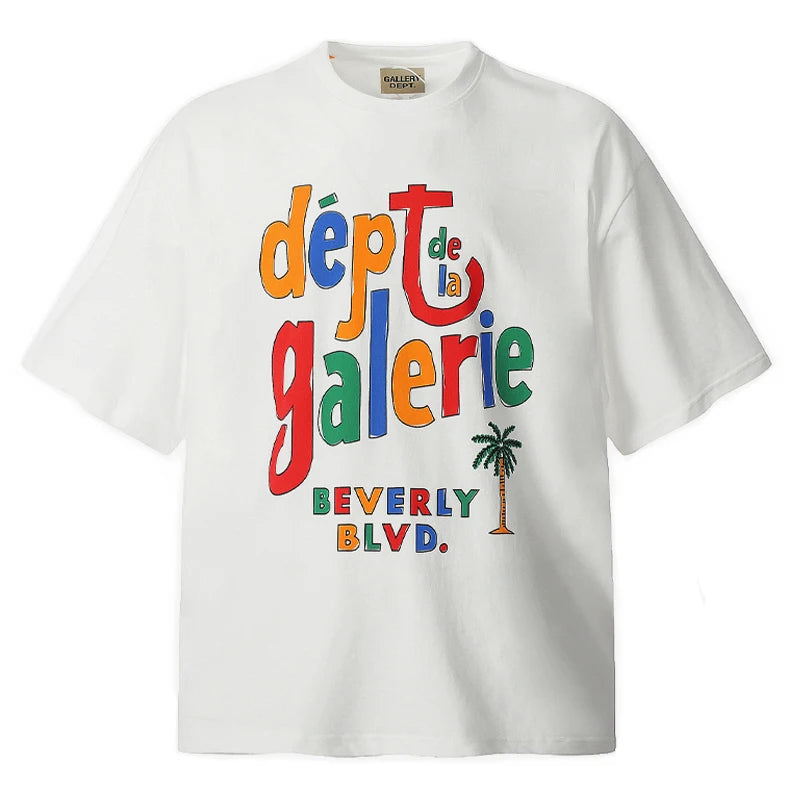 Men White and Black T-shirts T shirt Dept Gallery Dept Clothes Summer