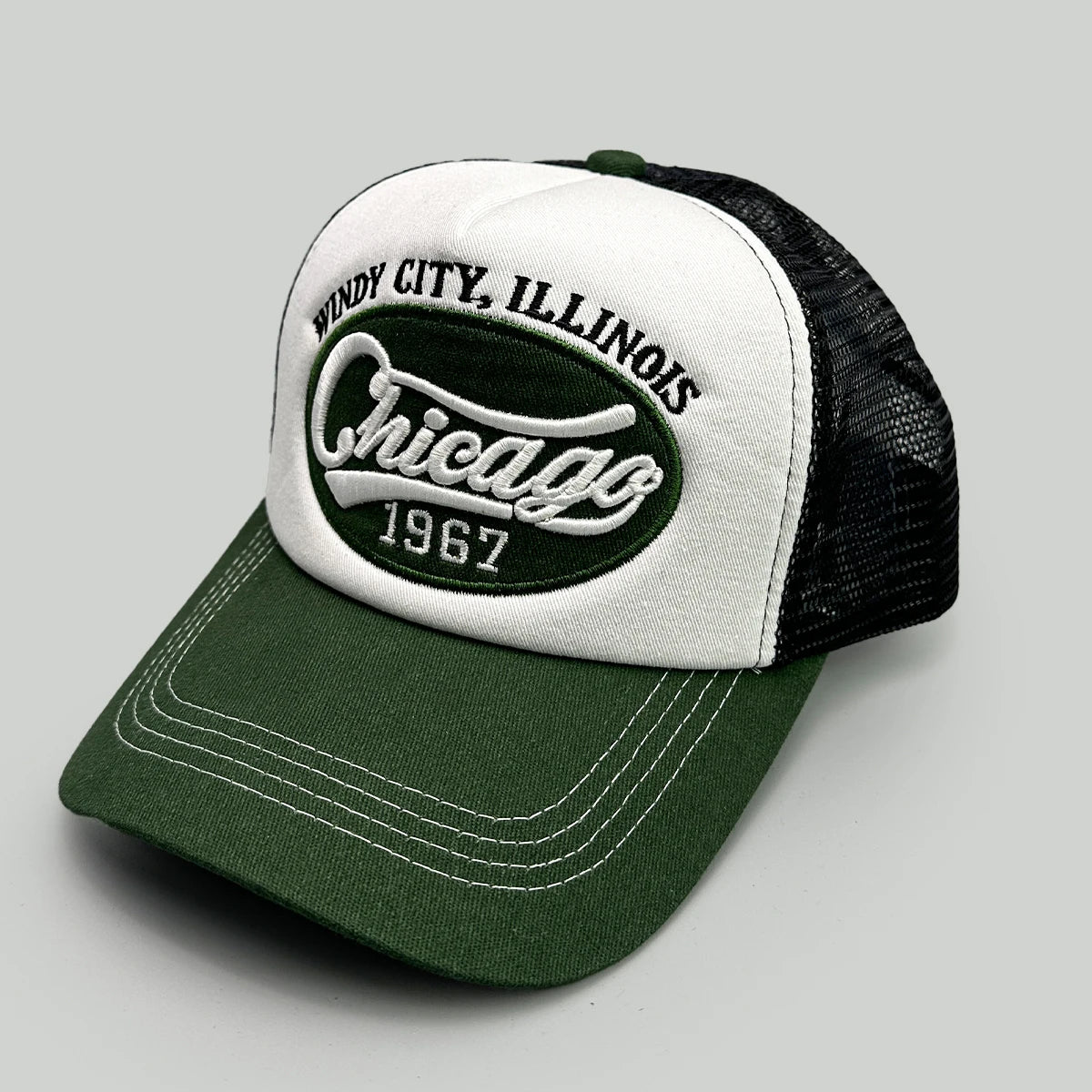 American Hip-hop Letter Embroidery Baseball Hats New Unisex Sunshade Color Block Breathable Street Versatile Mesh Trucker Caps