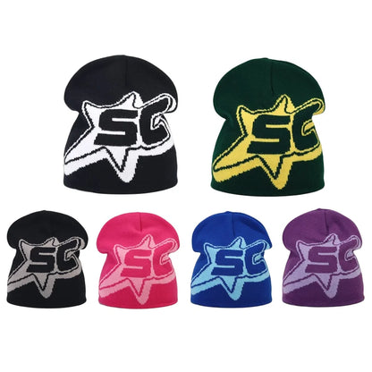 Fashion Letter Y2K Skiing Hat Warm Beanies for Women Men Hip Hop Knitted Cap Bonet Accessories Autumn Winter Outdoor Cycling Cap