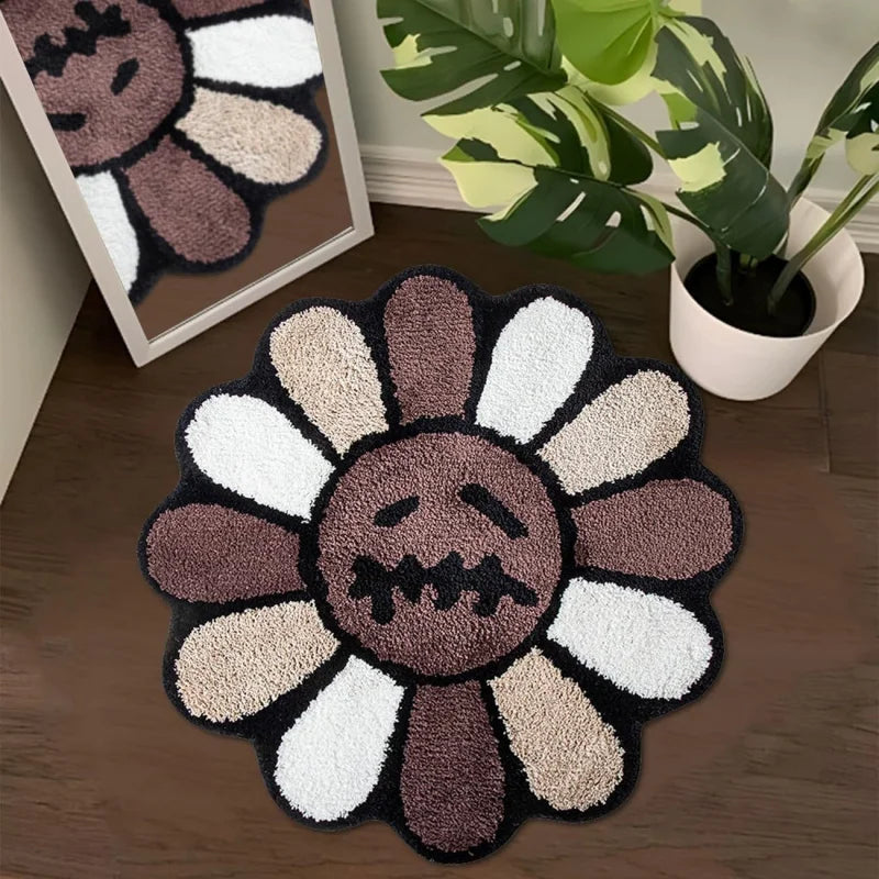 Gothic Sunflower Stitch Mouth Floor Rug