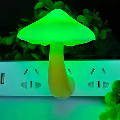 Mushroom LED Night Lights Shape Automatic Sensor Bedroom Decor US Plug Wall Lamps for Kid Children's Room Bedside Mini Lamp