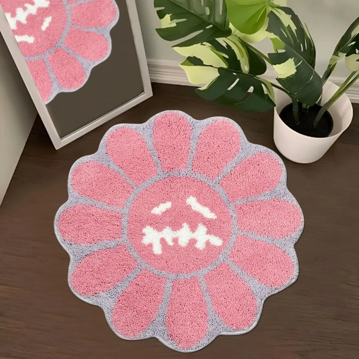 Gothic Sunflower Stitch Mouth Floor Rug