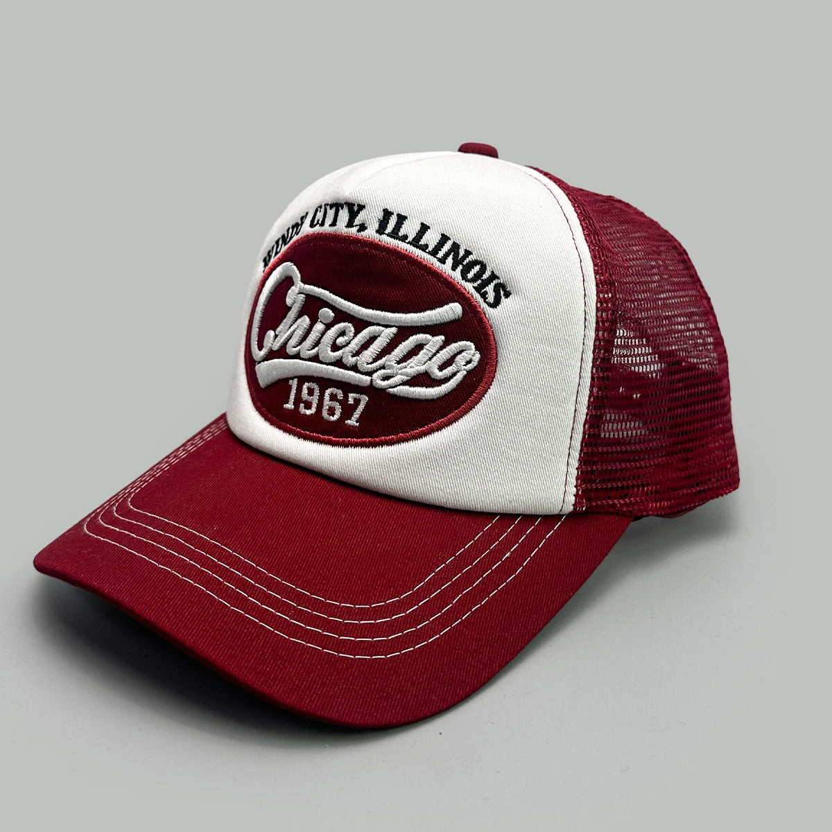 American Hip-hop Letter Embroidery Baseball Hats New Unisex Sunshade Color Block Breathable Street Versatile Mesh Trucker Caps