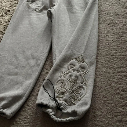 Poker embroidered double waist pants loose Y2K jogging pants punk street clothes bulk men and women sports pants
