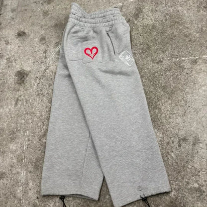 Poker embroidered double waist pants loose Y2K jogging pants punk street clothes bulk men and women sports pants