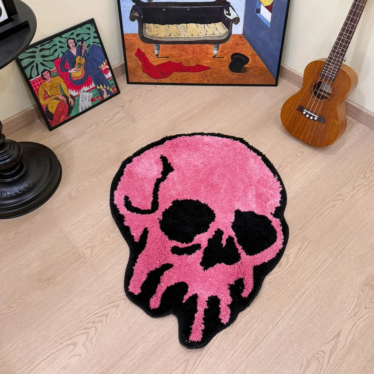 Gothic Pink Skull Carpet
