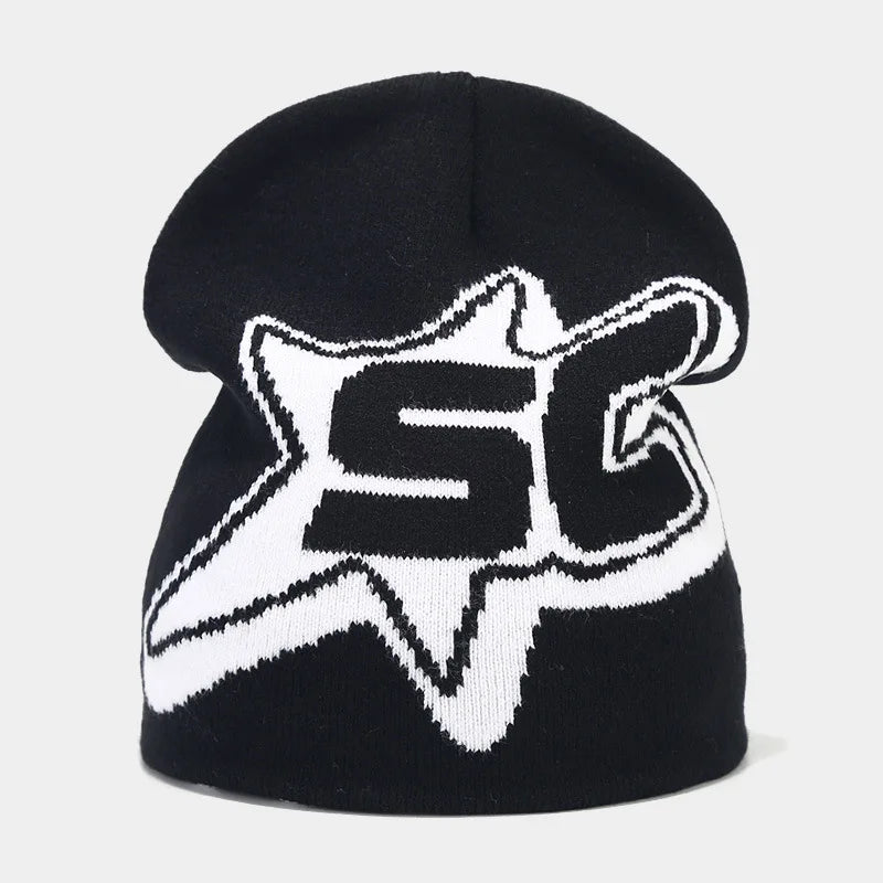 Fashion Letter Y2K Skiing Hat Warm Beanies for Women Men Hip Hop Knitted Cap Bonet Accessories Autumn Winter Outdoor Cycling Cap