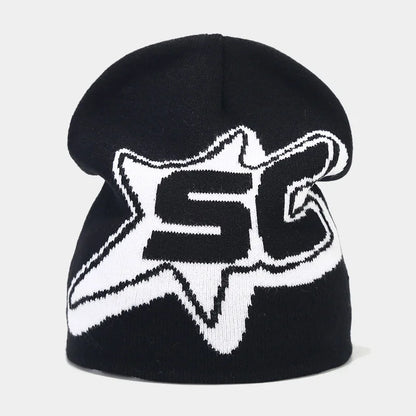 Fashion Letter Y2K Skiing Hat Warm Beanies for Women Men Hip Hop Knitted Cap Bonet Accessories Autumn Winter Outdoor Cycling Cap