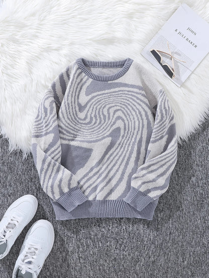 Spiral Wave Knit Sweater
